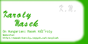 karoly masek business card